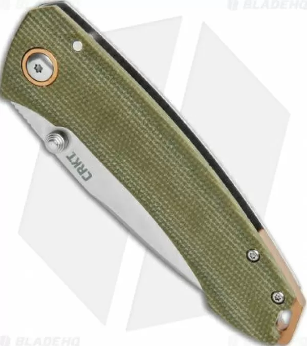 Best Sale Cheap Crkt Exclusive Burnley Tuna Frame Lock Knife Green Micarta (3.3 Satin S35Vn) Pocket Knives