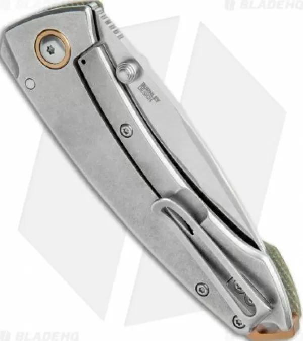 Best Sale Cheap Crkt Exclusive Burnley Tuna Frame Lock Knife Green Micarta (3.3 Satin S35Vn) Pocket Knives