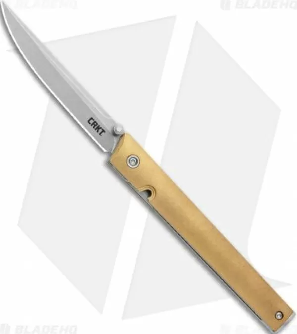 Shop Crazy Deals Crkt Ceo Liner Lock Blade Hq Exclusive Knife Brass (3.1 Stonewash D2) Pocket Knives