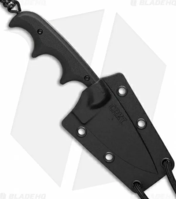 Hot Crazy Deals Crkt Folts Minimalist Drop Point Neck Knife Black G-10 (2 Black Sw) 2384K Fixed Blade Knives