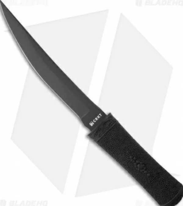 New Crazy Deals Crkt Hissatsu Black Fixed Blade Tanto Knife (7.13 Black) 2907K Fixed Blade Knives