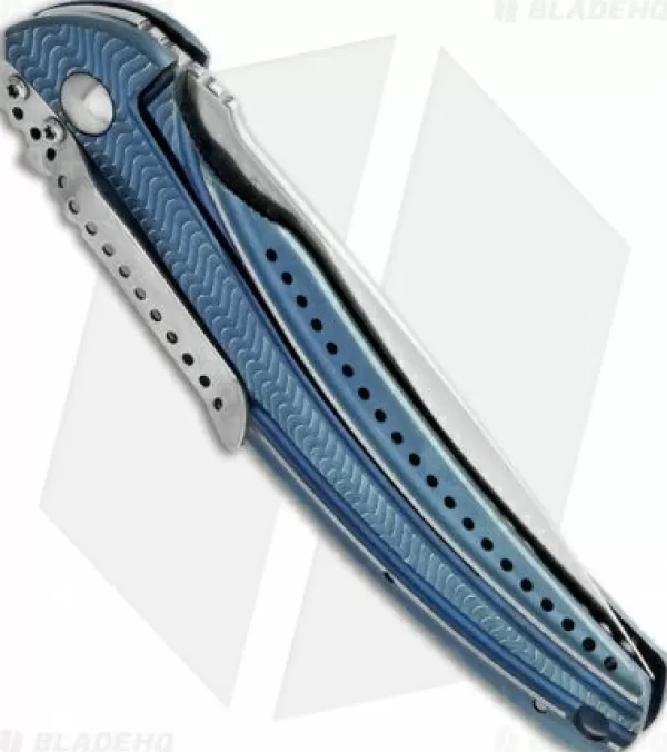 Outlet Crazy Deals Crkt Ken Onion Ripple Frame Lock Knife Blue (3.125 Satin) K405Bxp Pocket Knives