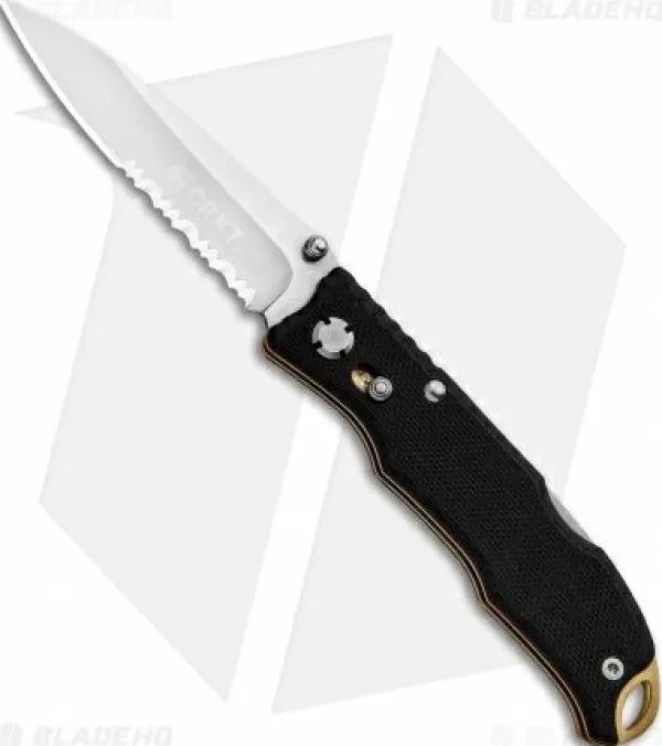 Fashion Crazy Deals Crkt Lake Laredo 2 Lockback Knife Black G-10 (2.75 Satin Serr) 7264 Pocket Knives