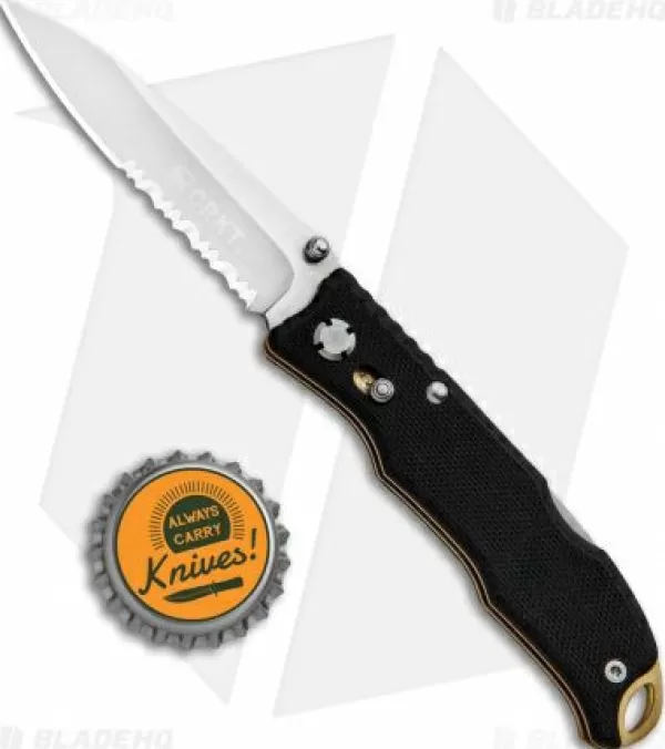 Fashion Crazy Deals Crkt Lake Laredo 2 Lockback Knife Black G-10 (2.75 Satin Serr) 7264 Pocket Knives