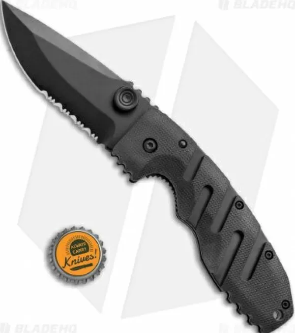 Fashion Crazy Deals Crkt Ryan Seven Liner Lock Knife Black (3.375 Black Serr) 6813K Pocket Knives