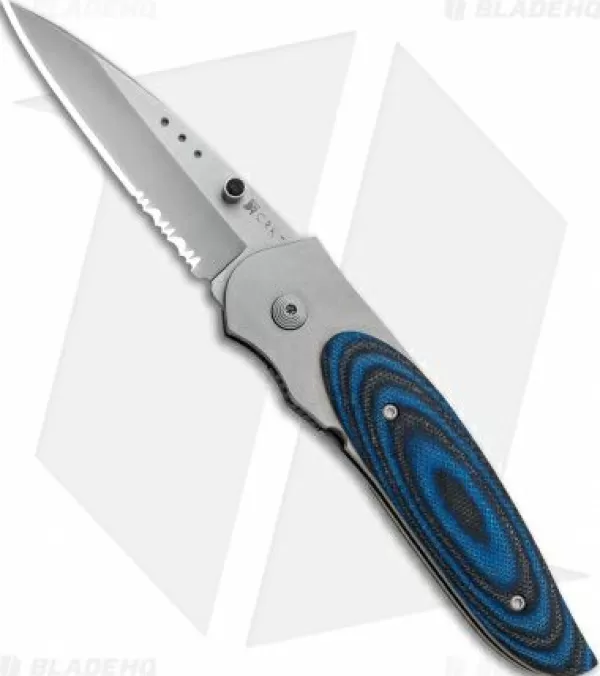 Fashion Crazy Deals Crkt Viele Wasp Liner Lock Knife Black/Blue G-10 (2.8 Bead Blast Serr) 8012 Pocket Knives