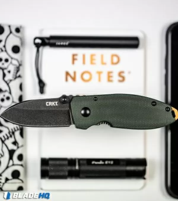 Best Discount Crkt Burnley Squid Frame Lock Knife Green Micarta (2.25 Smokewash D2) Pocket Knives