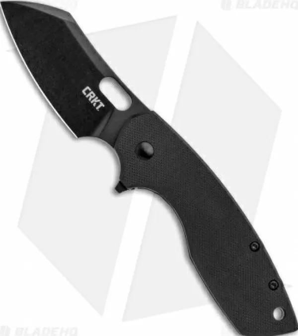 Best Discount Crkt Pilar Large Frame Lock Flipper Knife Black G-10 (2.62 Black D2) 5315Gkd2 Pocket Knives