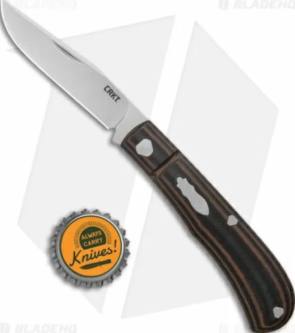 Best Sale Discount Crkt Rogers Venandi Slip Joint Knife Black/Brown G-10 (3.1 Bead Blast) Pocket Knives