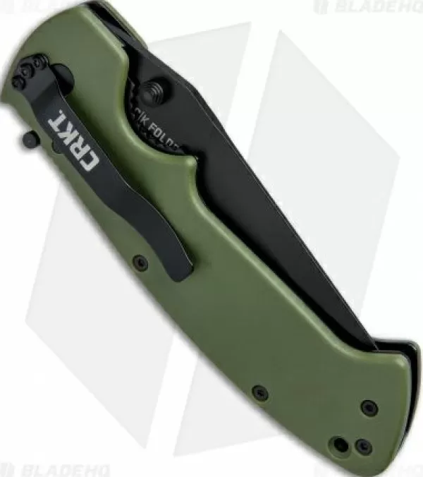 Clearance Discount Online Crkt Crawford Kasper Liner Lock Knife Od Green Zytel (3.75 Black Serr) 6783Kod Pocket Knives