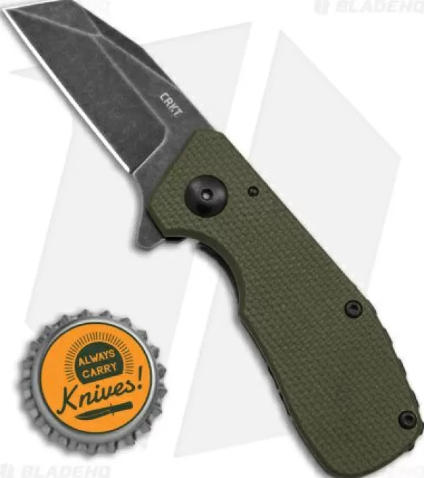 Best Discount Online Crkt Graham Razelcliffe Frame Lock Knife Od Green G-10 (2.4 Black Stonewash) Pocket Knives