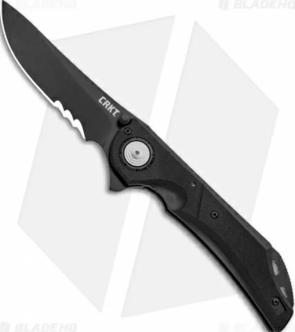 Cheap Discount Online Crkt Seismic Deadbolt Lock Knife Black G-10 (4 Black Serr) 5401K Pocket Knives