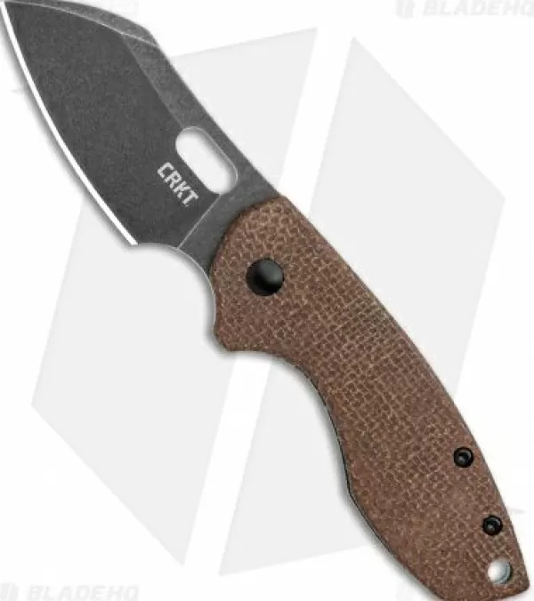 Fashion Exclusive Design Crkt Pilar Frame Lock Knife Brown Linen Micarta Bhq Exclusive (2.4 Smokewash) Pocket Knives