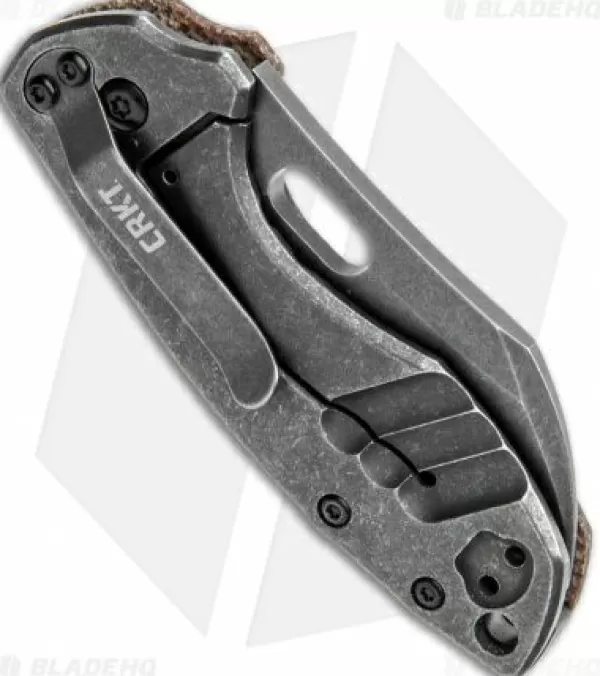 Fashion Exclusive Design Crkt Pilar Frame Lock Knife Brown Linen Micarta Bhq Exclusive (2.4 Smokewash) Pocket Knives