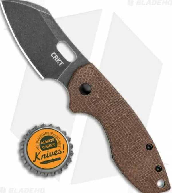 Fashion Exclusive Design Crkt Pilar Frame Lock Knife Brown Linen Micarta Bhq Exclusive (2.4 Smokewash) Pocket Knives