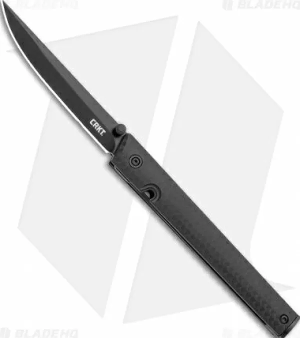 Best Featured Crkt Blackout Ceo Thumb Stud Liner Lock Knife Black Grn (3.1 Black) Pocket Knives