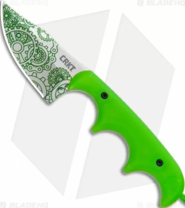 Cheap Featured Crkt Folts Minimalist Bowie Neck Knife "Gears" (2.12 Satin) 2387G Fixed Blade Knives