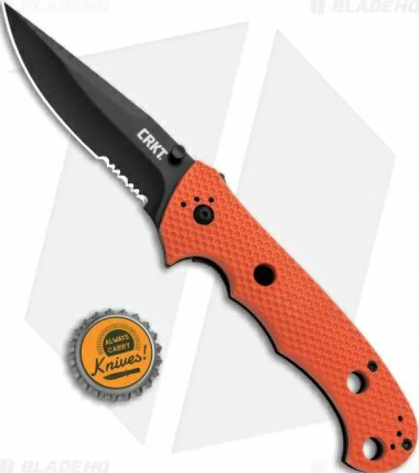 Best Featured Crkt Hammond Cruiser Lawks Liner Lock Knife Orange (3.75 Black Serr) 7914Orb Pocket Knives
