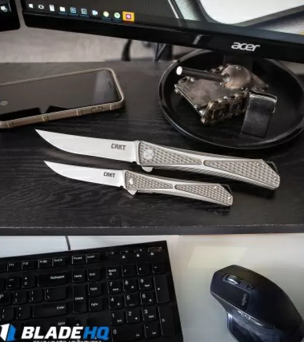 Store Gift Selection Crkt Crossbones Liner Lock Knife Aluminum (3.5 Satin) 7530 Pocket Knives