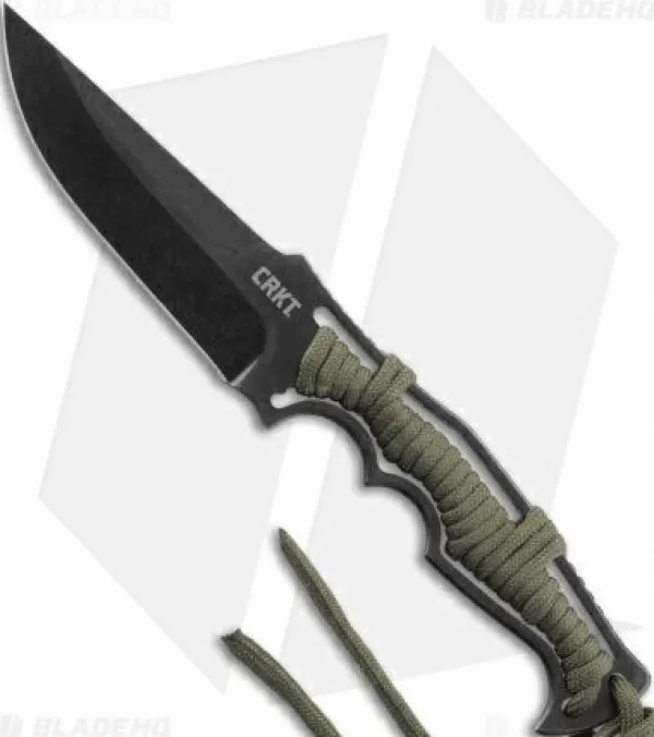 Flash Sale Gift Selection Crkt Tighe Breaker Fixed Blade Knife Green Paracord (4.25 Black Stonewash)1110 Tactical Knives