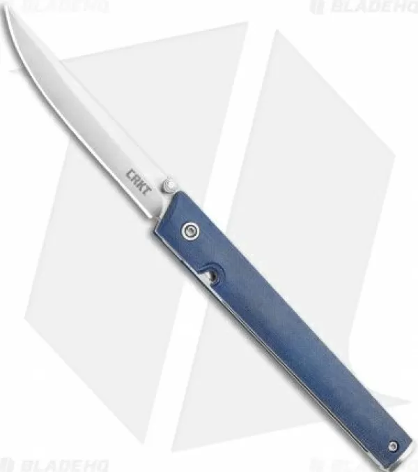 Outlet High Quality Crkt Ceo Liner Lock Knife Blue Linen Micarta (3.1 Satin S35Vn) Bhq Exclusive Pocket Knives