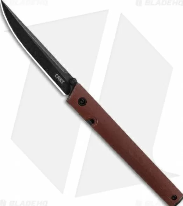 New High Quality Crkt Ceo Liner Lock Knife Burgundy Micarta (3.1 Smokewash D2) Pocket Knives