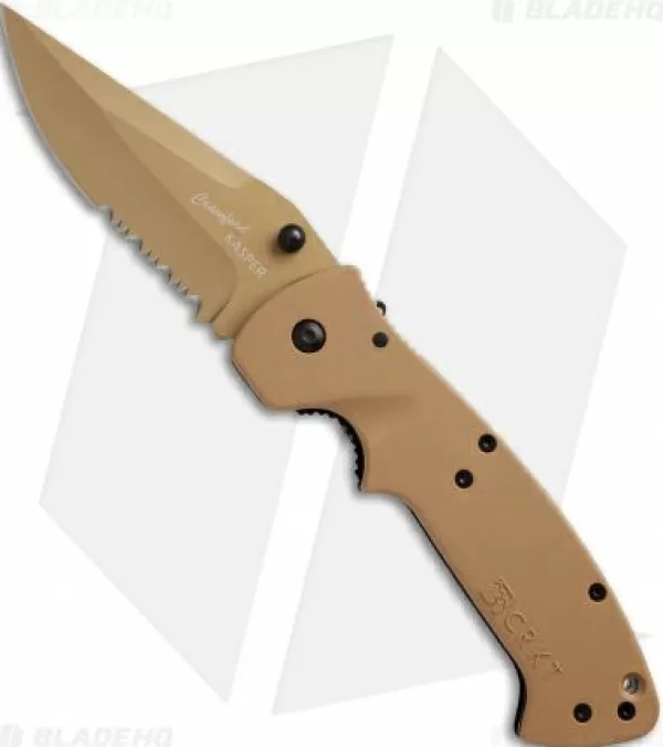 Best Sale High Quality Crkt Crawford Kasper Liner Lock Knife Tan Zytel (3.75 Serr) 6783Dz Pocket Knives