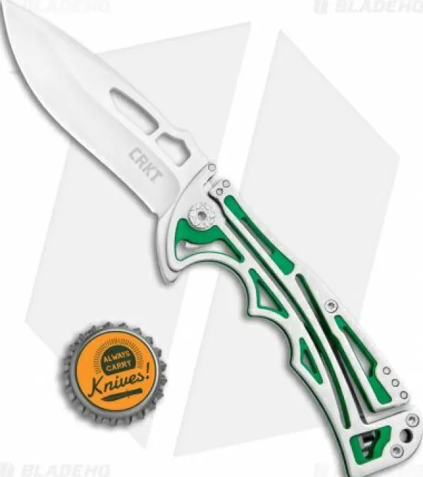 Clearance High Quality Crkt Nirk Tighe 2 Knife Green Stainless Steel (3.2 Satin) 5241 Pocket Knives
