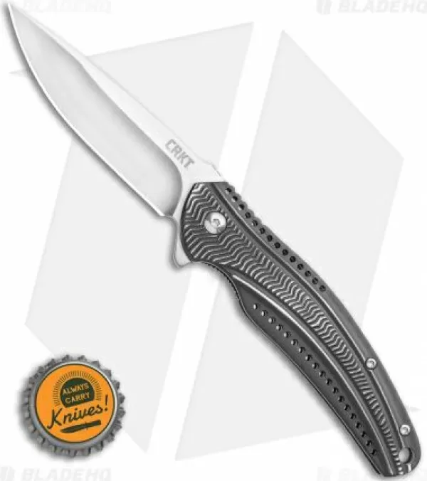 Online High Quality Crkt Ripple Liner Lock Knife Black Aluminum (3.125 Satin) K415Kxp Pocket Knives