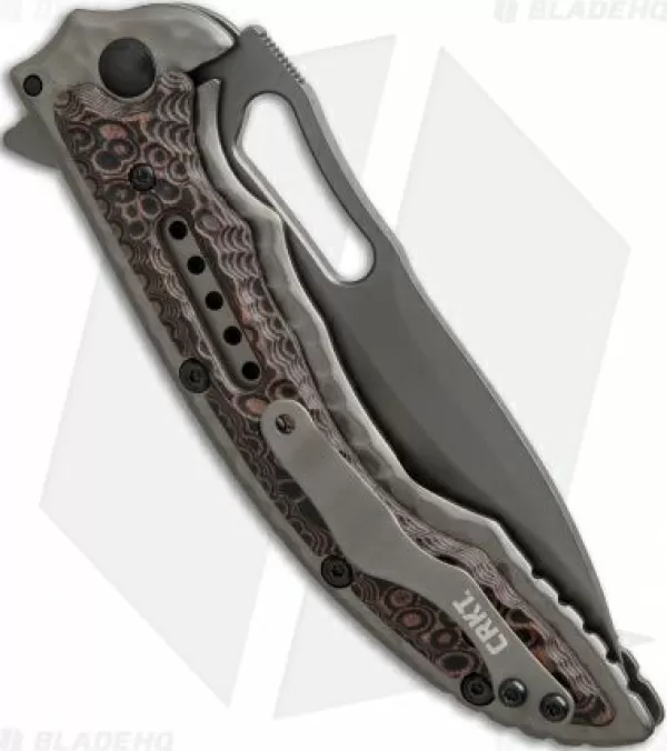 Best Large Choice Crkt Ikoma Fossil Frame Lock Knife (3.96 Gray Serr) 5471K Pocket Knives