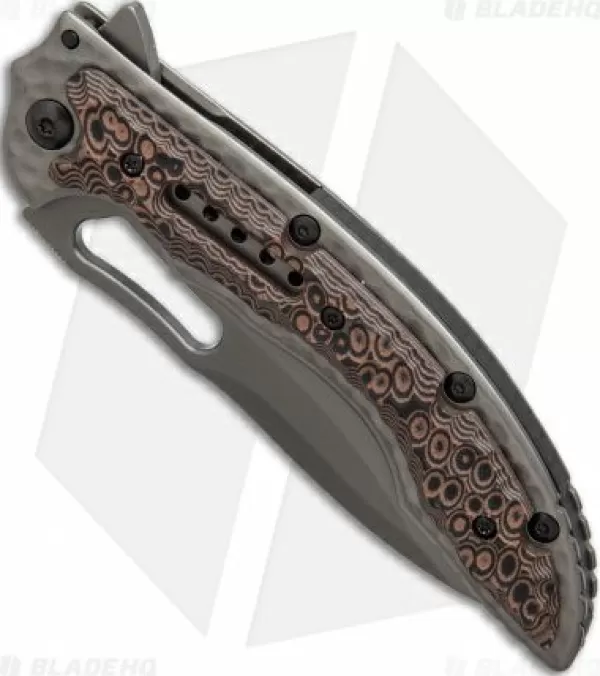 Best Large Choice Crkt Ikoma Fossil Frame Lock Knife (3.96 Gray Serr) 5471K Pocket Knives