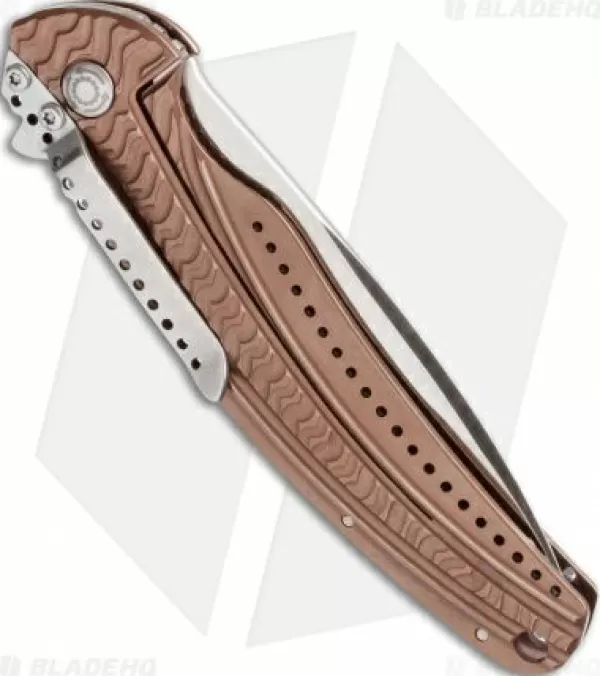 Cheap Large Choice Crkt Ken Onion Ripple Bronze Folding Knife (3.16 Satin Serr) K406Bxs Pocket Knives