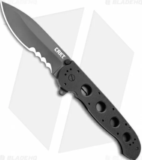 Cheap Low Price Crkt Carson M21-14G Big Dog Flipper Knife Black G-10 (3.875 Black Serr) Pocket Knives