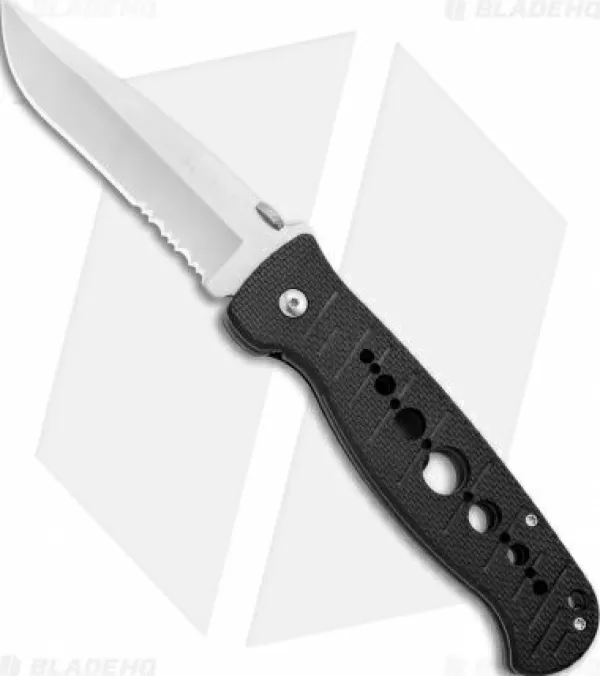 New Low Price Crkt Crawford Falcon Liner Lock Knife Black Zytel (3.875 Satin Serr) 6243 Pocket Knives