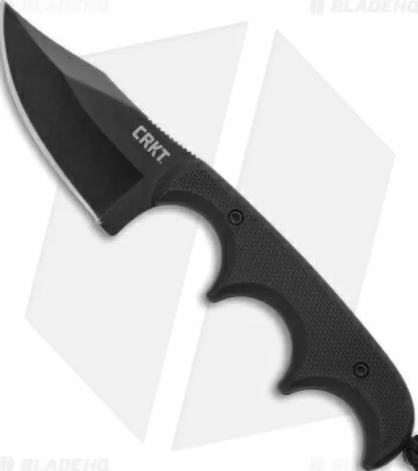 Cheap Low Price Crkt Folts Minimalist Bowie Neck Knife Black G-10 (2 Black) 2387K Fixed Blade Knives