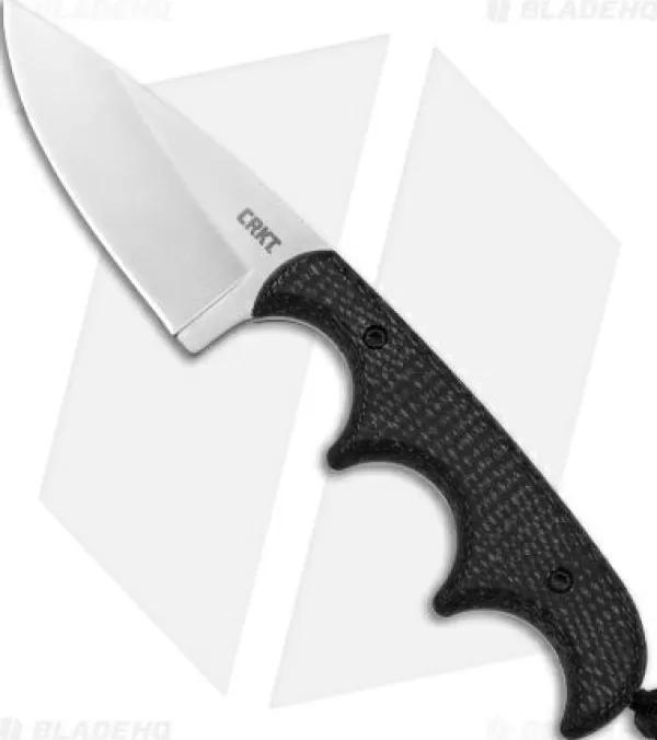 Hot Low Price Crkt Folts Minimalist Drop Point Neck Knife Black (2 Satin 154Cm) Fixed Blade Knives