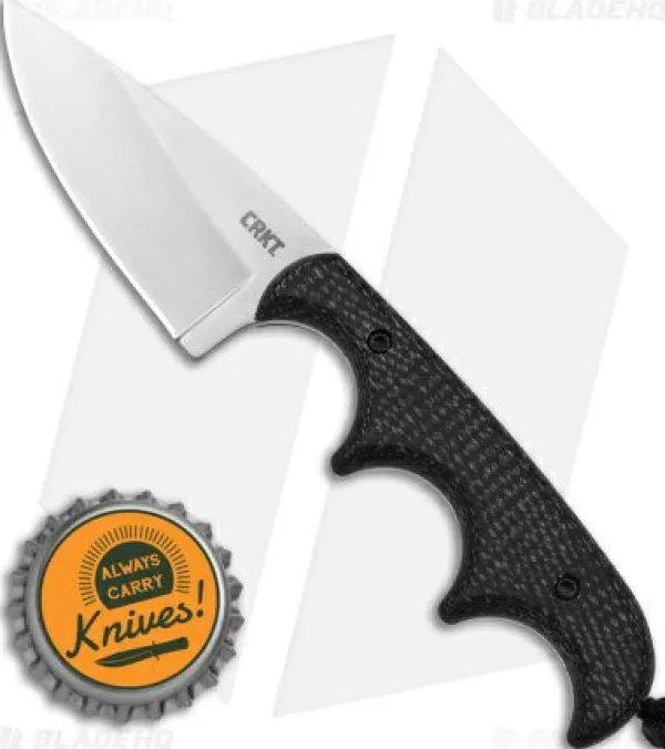 Hot Low Price Crkt Folts Minimalist Drop Point Neck Knife Black (2 Satin 154Cm) Fixed Blade Knives