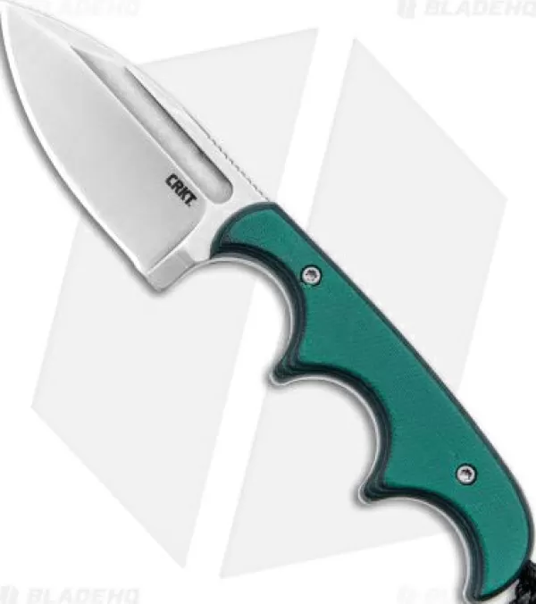 Online Low Price Crkt Folts Minimalist Spear Point Neck Knife Green Resin/Fiber (2.1 Stonewash) Fixed Blade Knives
