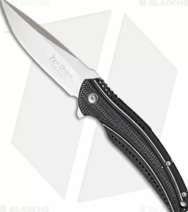 Cheap Low Price Crkt Ken Onion Ripple Frame Lock Knife Black (3.125 Satin) K405Kxp Pocket Knives