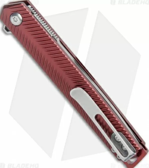 Cheap Low Price Crkt Ken Onion Stylus Spring Assisted Flipper Knife Maroon (3.1 Satin) K820Bxp Pocket Knives