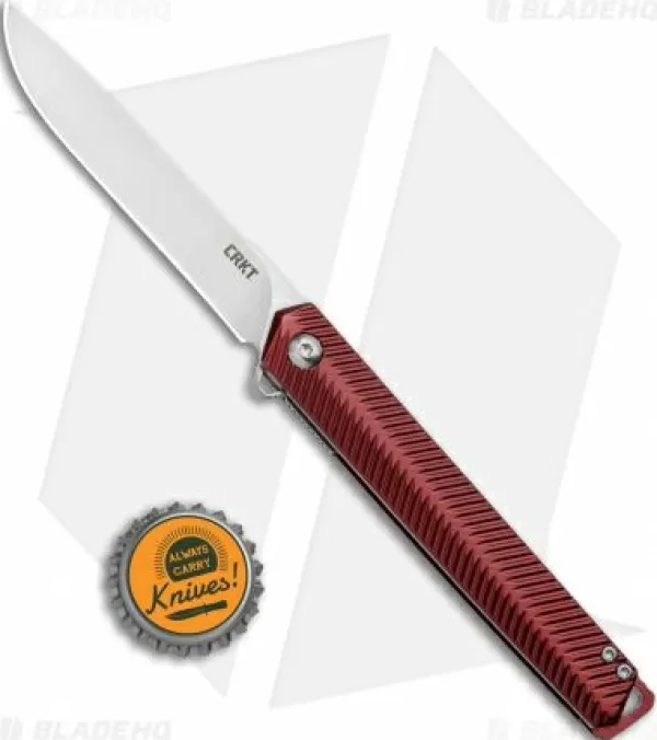 Cheap Low Price Crkt Ken Onion Stylus Spring Assisted Flipper Knife Maroon (3.1 Satin) K820Bxp Pocket Knives