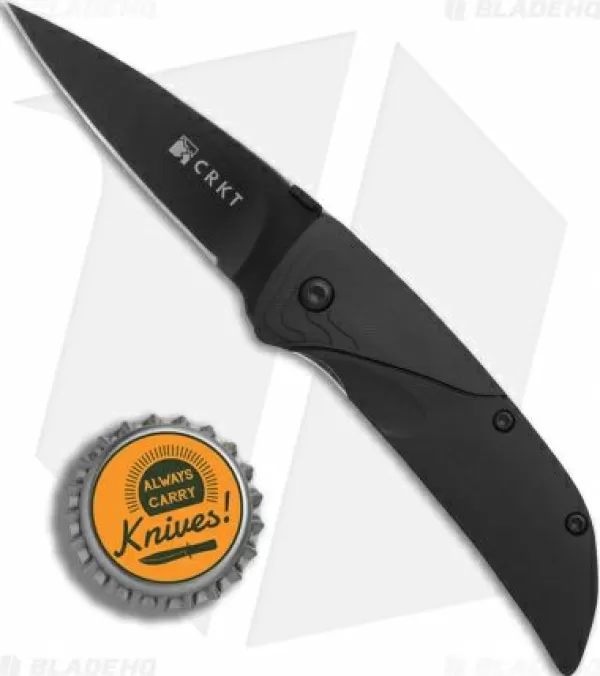 Clearance Low Price Crkt Koji Hara Ichi Spring Assisted Knife Black (2.5 Black) 1070K Spring Assisted Knives