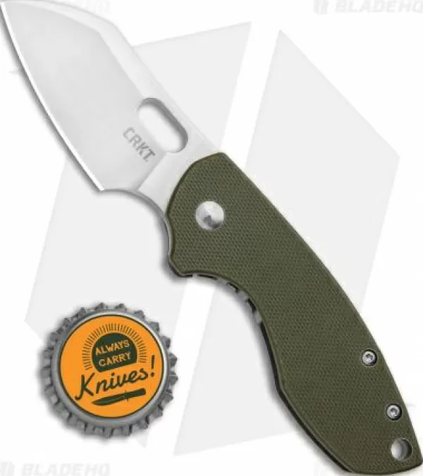 Best Low Price Crkt Pilar Frame Lock Knife Od Green G-10 (2.4 Satin D2) 5311D2D Pocket Knives