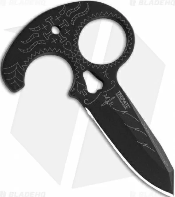 Cheap Low Price Crkt Tecpatl "Forged By War" Fixed Blade Push Dagger (3.3 Black) 2261 Tactical Knives