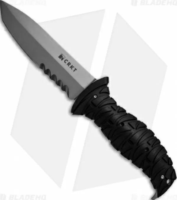 Discount Low Price Crkt Ultima Tactical Fixed Blade Knife Black Gfn (4.8 Gray Serr) 2125 Tactical Knives