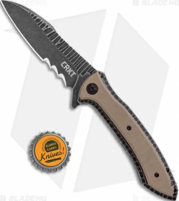 Shop Lower Prices Crkt Apoc W/Veff Serrations Liner Lock Knife Green G-10 (4 Black) 5381 Pocket Knives