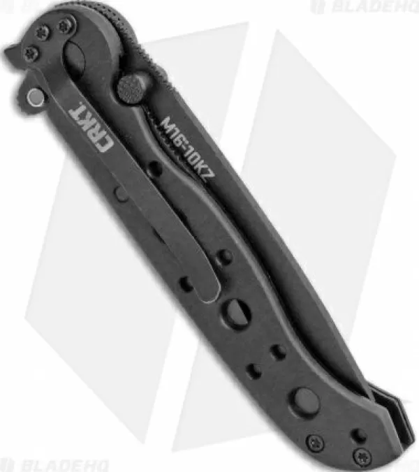 Clearance Lower Prices Crkt Carson M16-10Kz Tanto Flipper Knife Black Gfn (3 Black Serr) Pocket Knives