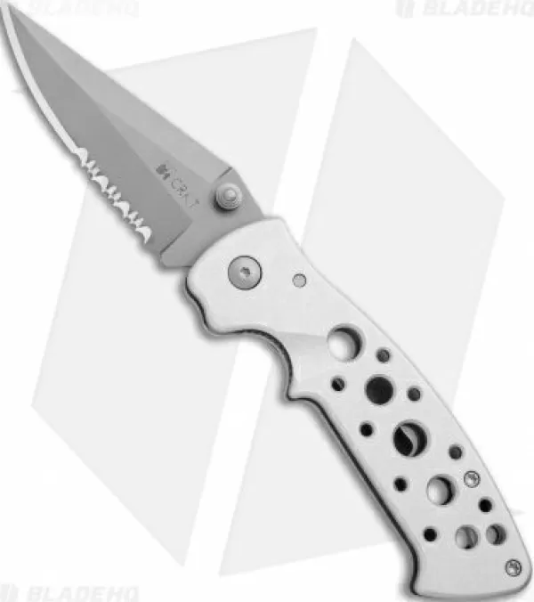 Online Lower Prices Crkt Crawford Kasper Professional Liner Lock Knife Silver (3.75 Gray Serr) 7728 Pocket Knives