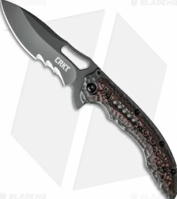 Shop Lower Prices Crkt Ikoma Fossil Small Frame Lock Knife (3.41 Gray Serr) 5461 Pocket Knives
