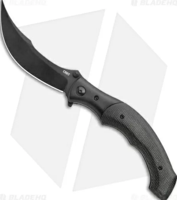 New Lower Prices Crkt Ritual Spring Assisted Knife Black Micarta (4.37 Black 14C28N) 7471K Spring Assisted Knives